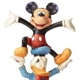 DISNEY TRADITIONS PIPPO PAPERINO E TOPOLINO IN COLONNA STATUA FIGURE ENESCO
