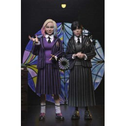 NECA WEDNESDAY ADDAMS & ENID NEVERMORE UNIFORM CLOTHED PVC 2-PACK ACTION FIGURES