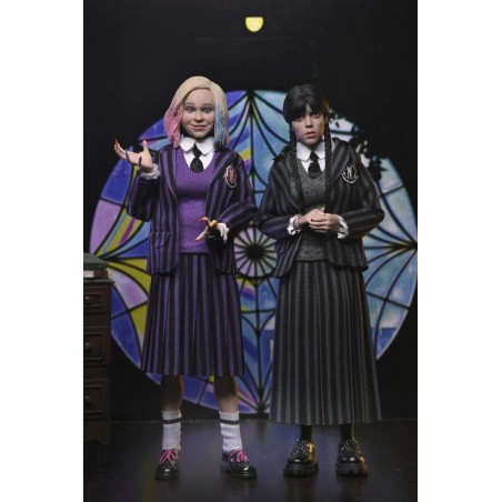 WEDNESDAY ADDAMS & ENID NEVERMORE UNIFORM CLOTHED ACTION FIGURE