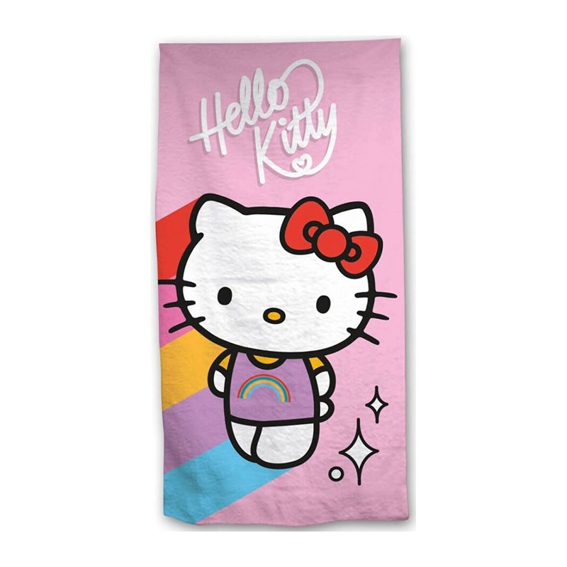 AYMAX HELLO KITTY RAINBOW BEACH BATH TOWEL 140X70CM AYMAX HELLO KITTY RAINBOW BEACH BATH TOWEL 140X70CM