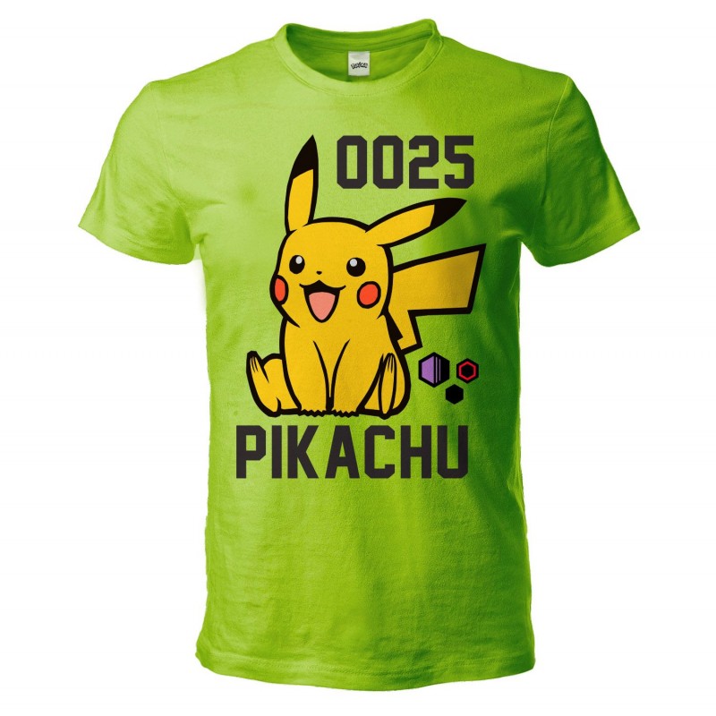T SHIRT CHILDREN POKEMON PIKACHU 025 GREEN T SHIRT CHILDREN POKEMON PIKACHU 025 GREEN
