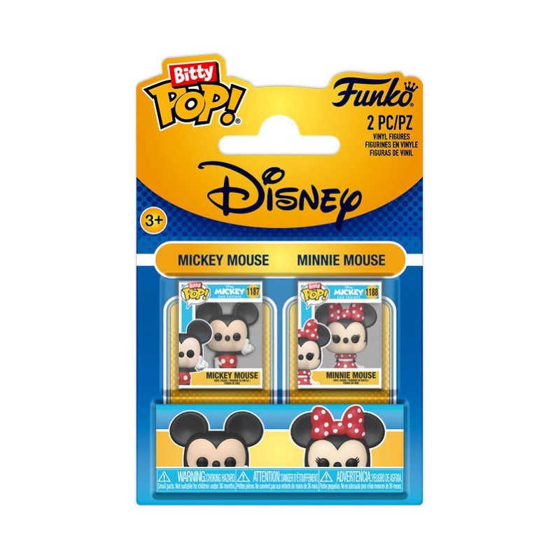 FUNKO BITTY POP! DISNEY MICKEY MOUSE e MINNIE VINYL MINI FIGURE FUNKO FUNKO BITTY POP! DISNEY MICKEY MOUSE e MINNIE VINYL MINI FIGURE FUNKO