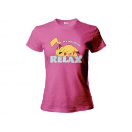 MAGLIA T SHIRT DONNA POKEMON PIKACHU RELAX IT'S HOT OUTSIDE