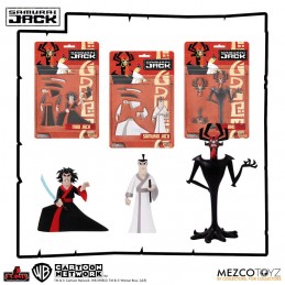 MEZCO TOYS SAMURAI JACK 5 POINTS DELUXE SET 3X ACTION FIGURES