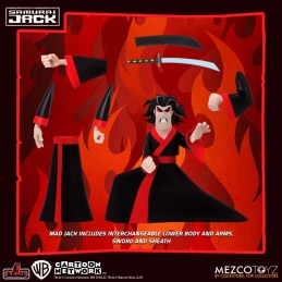 MEZCO TOYS SAMURAI JACK 5 POINTS DELUXE SET 3X ACTION FIGURES