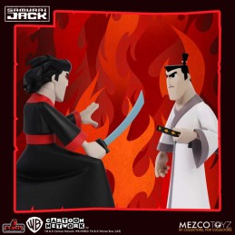 MEZCO TOYS SAMURAI JACK 5 POINTS DELUXE SET 3X ACTION FIGURES