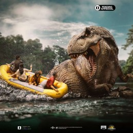 IRON STUDIOS JURASSIC WORLD REBIRTH T-REX RIVER SCENE DEMI ART SCALE 1/20 STATUE RESIN FIGURE
