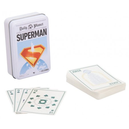 DC SUPERMAN POKER PLAYING CARDS TIN SET MAZZO CARTE DA GIOCO
