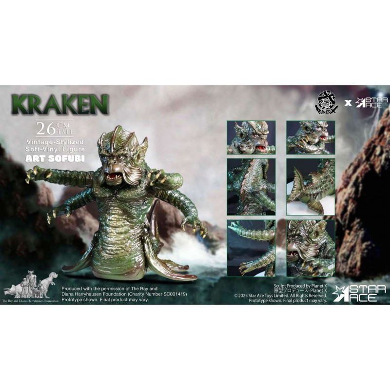 RAY HARRYHAUSEN KRAKEN ART SOFUBI VINTAGE STYLE SOFT VINYL STATUA 26CM FIGURE STAR ACE RAY HARRYHAUSEN KRAKEN ART SOFUBI VINTAGE STYLE SOFT VINYL STATUA 26CM FIGURE STAR ACE