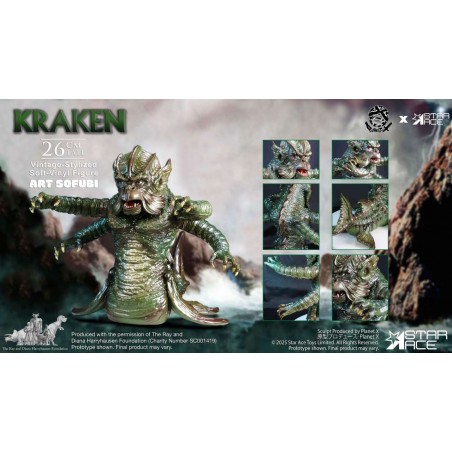 RAY HARRYHAUSEN KRAKEN ART SOFUBI VINTAGE STYLE SOFT VINYL STATUA 26CM FIGURE