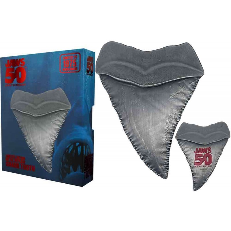 JAWS LO SQUALO 50TH ANNIVERSARY SHARK TOOTH MEDALLION REPLICA FANATTIK JAWS LO SQUALO 50TH ANNIVERSARY SHARK TOOTH MEDALLION REPLICA FANATTIK