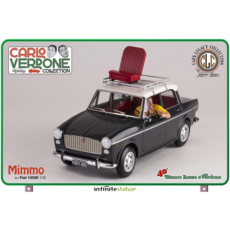 INFINITE STATUE BIANCO ROSSO E VERDONE MIMMO SU FIAT 1100 1/18 SCALE FIGURE REPLICA