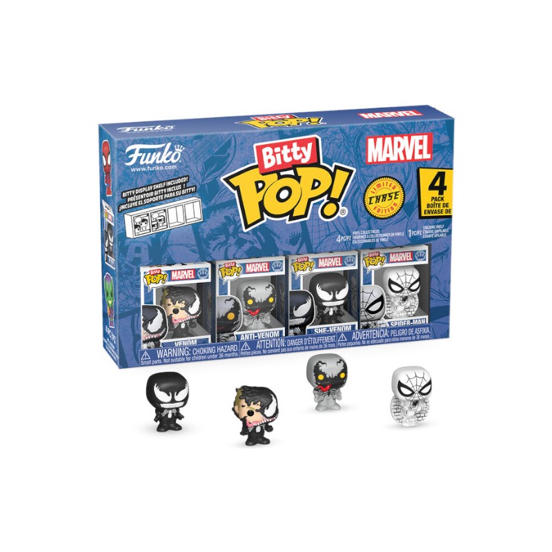 FUNKO BITTY POP! MARVEL SPIDER-MAN 4 PACK CHASE EDITION VINYL MINI FIGURE FUNKO