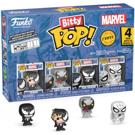 FUNKO BITTY POP! MARVEL SPIDER-MAN 4 PACK CHASE EDITION VINYL MINI FIGURES