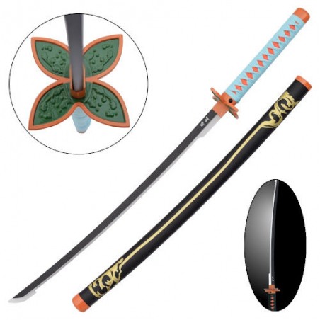 DEMON SLAYER SHINOBU KOCHOU LED KATANA BLACK SHEAT REPLICA 104CM