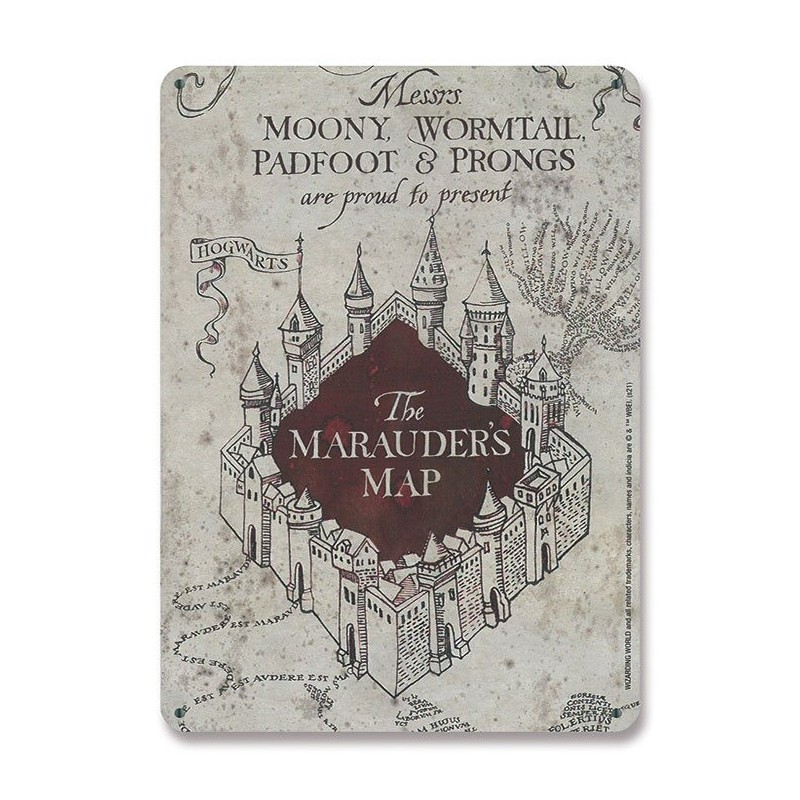 HARRY POTTER THE MARAUDER'S MAP TIN SIGN TARGA 15 X 21 CM LOGOSHIRT