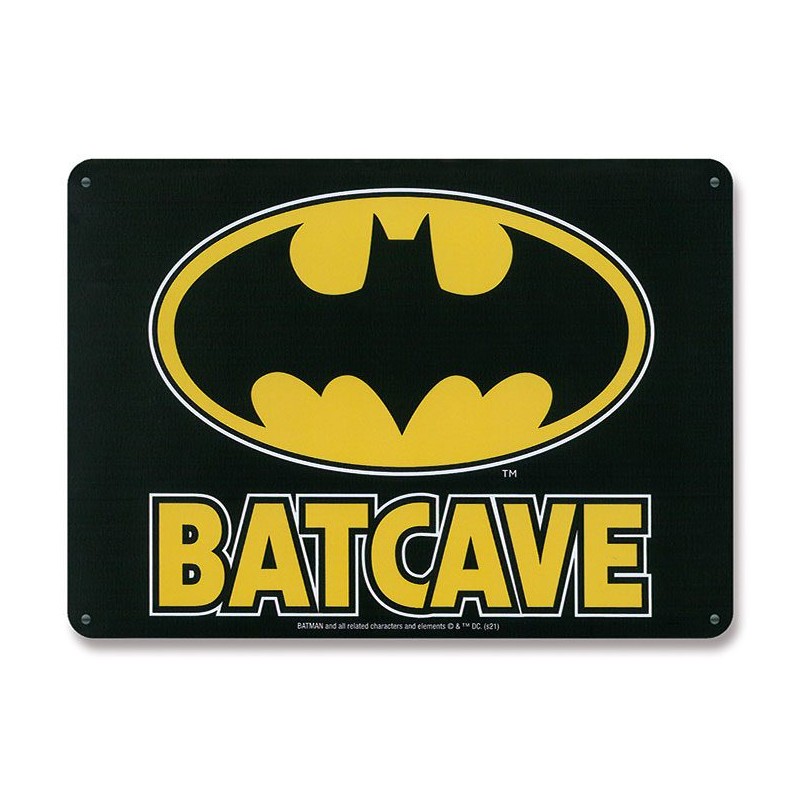 BATMAN LOGO BATCAVE TIN SIGN TARGA 15 X 21 CM LOGOSHIRT