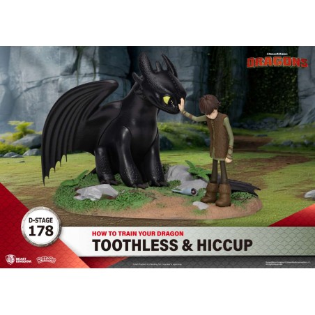 D-STAGE DRAGON TRAINER TOOTHLESS & HICCUP STATUA FIGURE DIORAMA