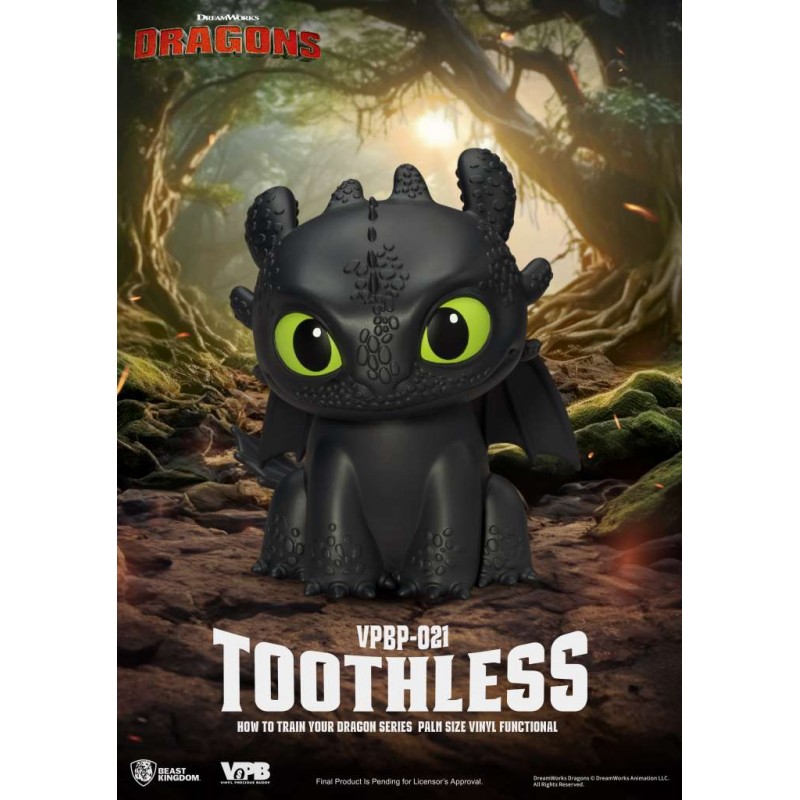 BEAST KINGDOM HOW TO TRAIN YOUR DRAGON TOOTHLESS PALM SIZE VYNIL BANK