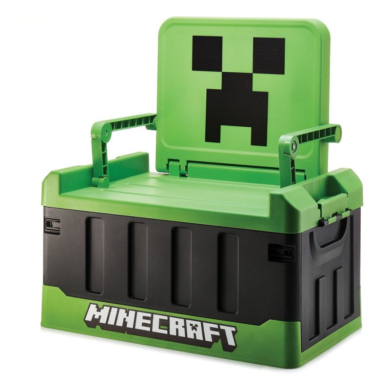 NUMSKULL MINECRAFT STORAGE BOX WITH FOLDING CHAIR NUMSKULL MINECRAFT STORAGE BOX WITH FOLDING CHAIR