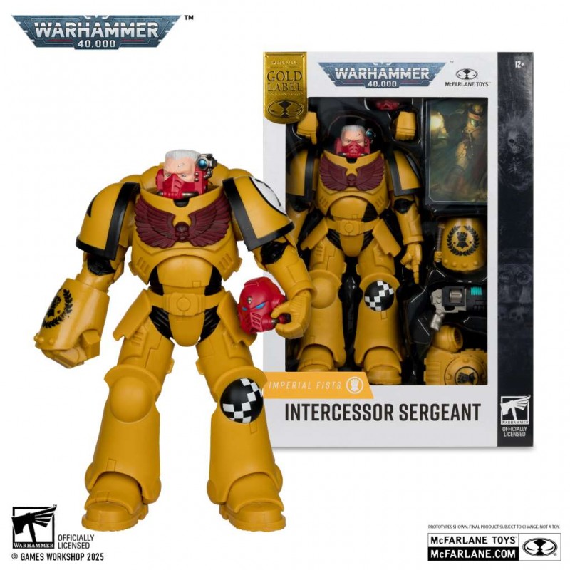 MC FARLANE WARHAMMER 40000 INTERCESSOR SERGEANT GOLD LABEL PVC ACTION FIGURE