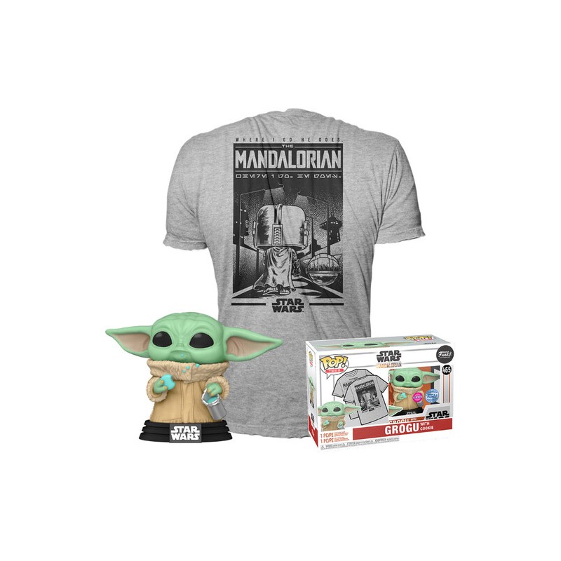 FUNKO POP! TEE STAR WARS THE MANDALORIAN GROGU FIGURE E TSHIRT TAGLIA L FUNKO