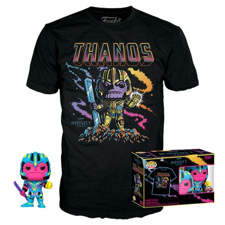 FUNKO POP! TEE MARVEL THANOS BLACKLIGHT FIGURE E TSHIRT TAGLIA S