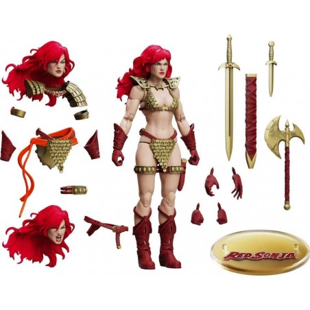 RED SONJA LIMITED GOLD AND RED EPIC H.A.C.K.S. ACTION FIGURE