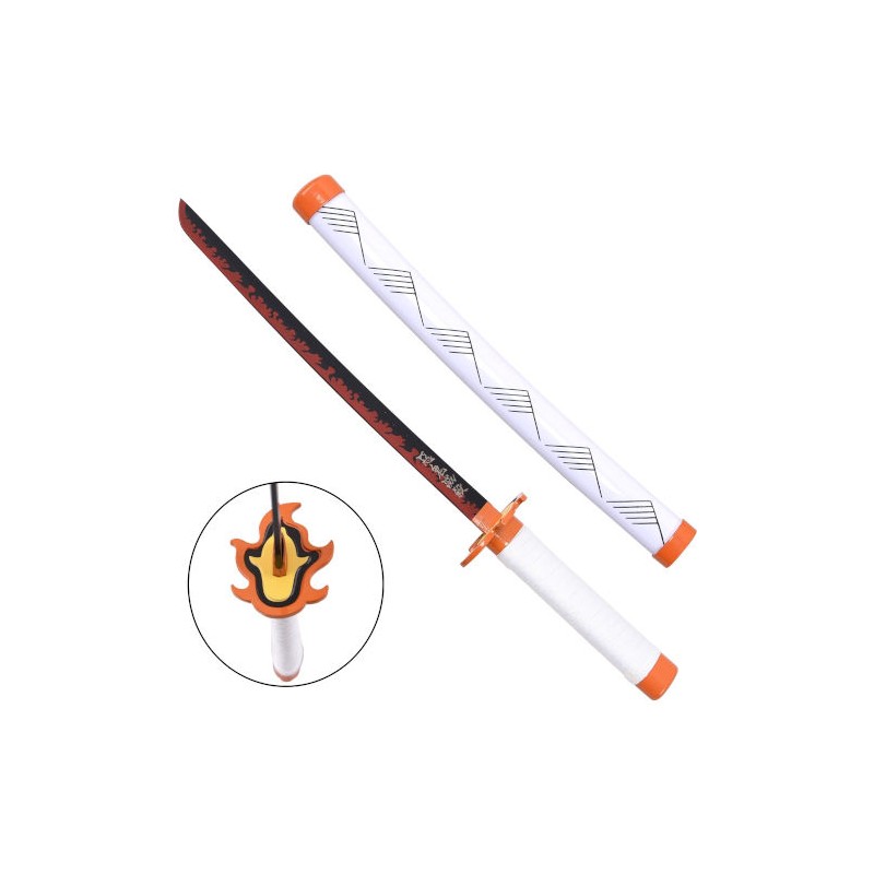 DEMON SLAYER KYOJURO RENGOKU MINI KATANA IN BAMBOO REPLICA 45CM