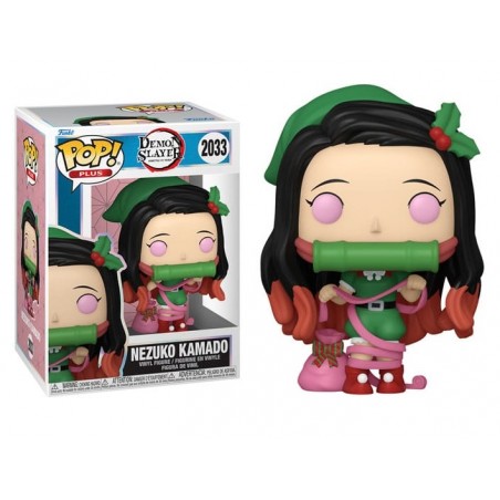 FUNKO POP! DEMON SLAYER NEZUKO KAMADO HOLIDAY BOBBLE HEAD FIGURE