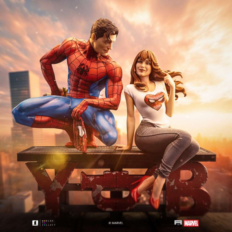 IRON STUDIOS SPIDER-MAN AND MJ 1/6 SCALE DIORAMA RESIN STATUE FIGURE IRON STUDIOS SPIDER-MAN AND MJ 1/6 SCALE DIORAMA RESIN STATUE FIGURE