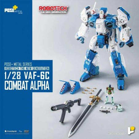 ROBOTECH THE NEW GEN. POSE + METAL SERIES 1/28 VAF-6C COMBAT ALPHA ACTION FIGURE