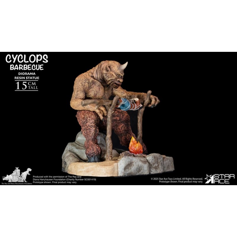 RAY HARRYHAUSEN CYCLOPS BARBECUE DIORAMA STATUA IN RESINA FIGURE STAR ACE RAY HARRYHAUSEN CYCLOPS BARBECUE DIORAMA STATUA IN RESINA FIGURE STAR ACE