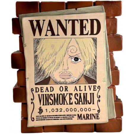ONE PIECE POSTER WANTED VINSMOKE SANJI PVC COIN BANK