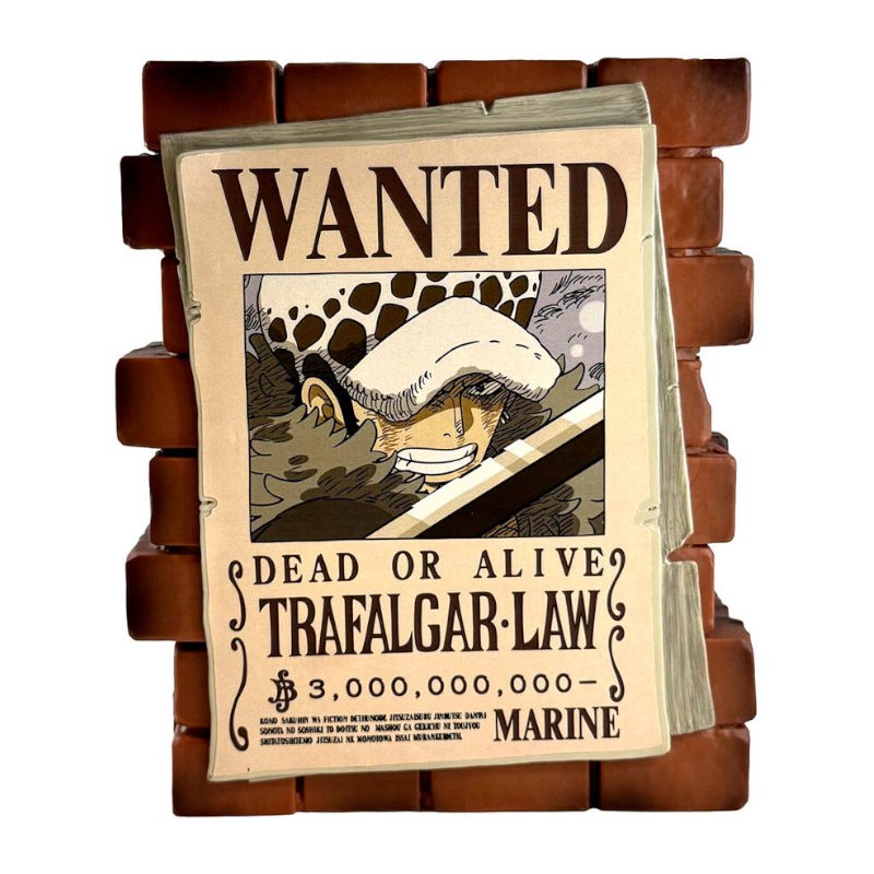 ONE PIECE POSTER WANTED TRAFALGAR LAW SALVADANAIO PLASTOY