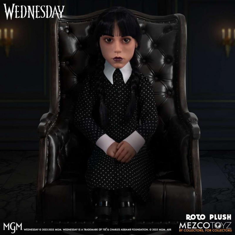 WEDNESDAY MERCOLEDI ADDAMS ROTO PLUSH 45 CM DOLL FIGURE MEZCO TOYS