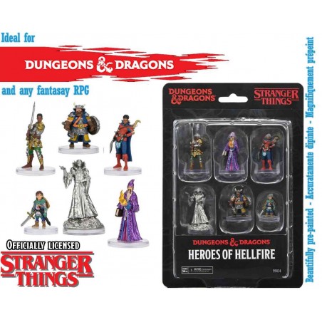 DUNGEONS AND DRAGONS STRANGER THINGS HEROES OF HELLFIRE PREPAINTED MINIATURES FIGURE SET