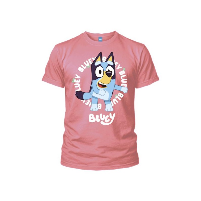 T SHIRT PINK KID BLUEY DANCING