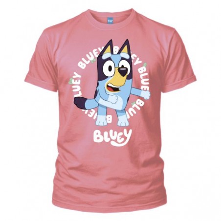 T SHIRT PINK KID BLUEY DANCING