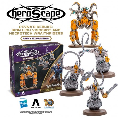 HEROSCAPE AGE OF ANNIHILATION REVNA'S REBUKE IRON LICH VISCEROT AND NECROTECH WRAITHRIDERS ARMY EXPANSION