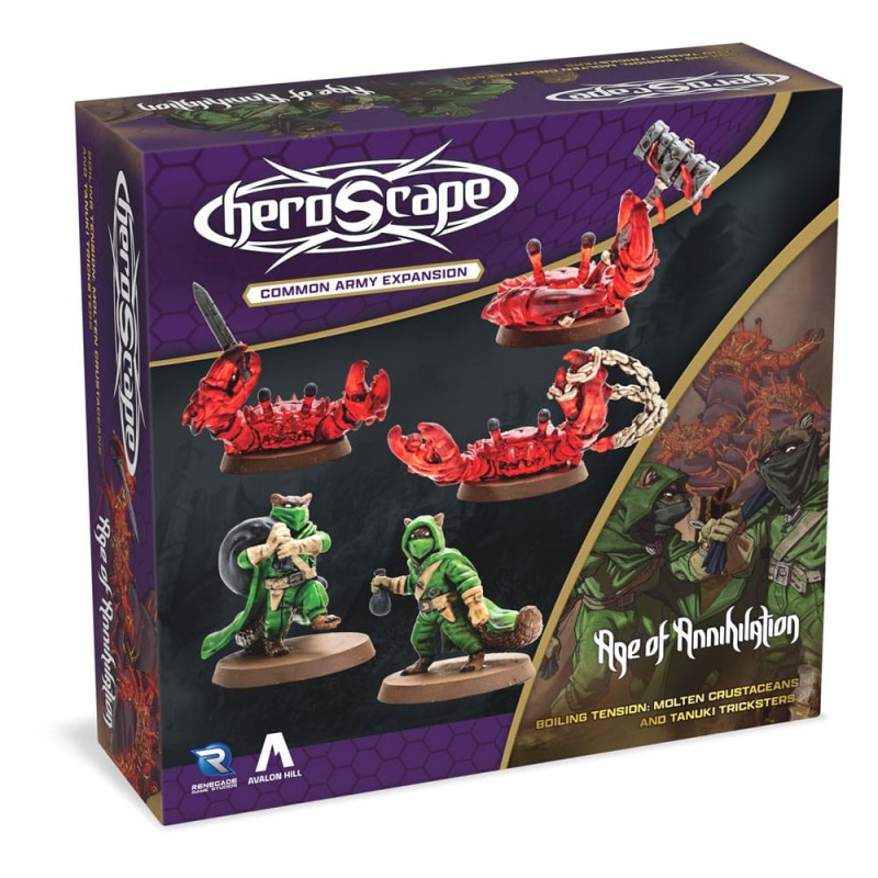 RENEGADE GAME STUDIOS HEROSCAPE AGE OF ANNIHILATION BOILING TENSION MOLTEN CRUSTACEANS AND TANUKI TRICKSTERS MINIATURES