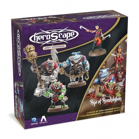 HEROSCAPE AGE OF ANNIHILATION EMBERS OF WAR CRIMSON WIDOW AND DREADNOUGHTS OF CARAWAY CAVERN MINIATURE