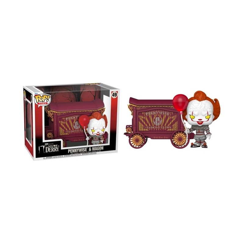 FUNKO FUNKO POP! TELEVISION IT WELCOME TO DERRY PENNYWISE & WAGON BOBBLE HEAD PVC FIGURE