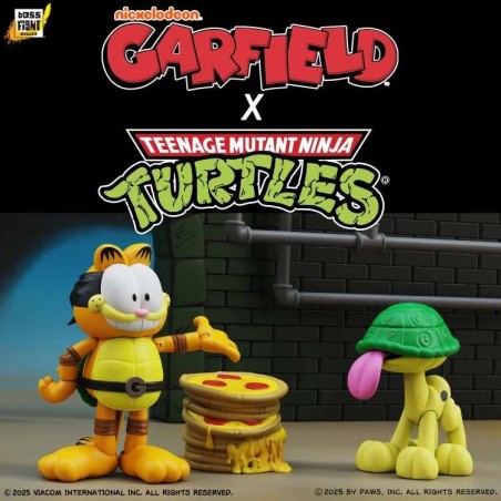 GARFIELD X NINJA TURTLES GARFELLO & SIDEKICK ODIE ACTION FIGURE