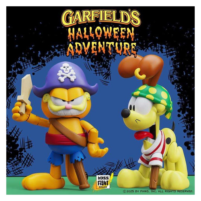 GARFIELD HALLOWEEN ADVENTURE PIRATE GARFIELD & PIRATE ODIE ACTION FIGURE BOSS FIGHT STUDIO