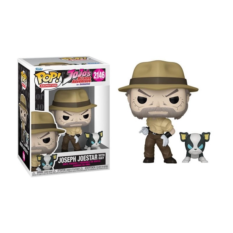 FUNKO FUNKO POP! ANIMATION JOJO'S BIZARRE ADVENTURE JOSEPH JOESTAR WITH IGGY BOBBLE HEAD PVC FIGURE