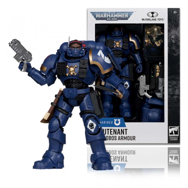 MC FARLANE WARHAMMER 40000 LIEUTENANT IN PHOBOS ARMOR SPACE MARINE ACTION FIGURE