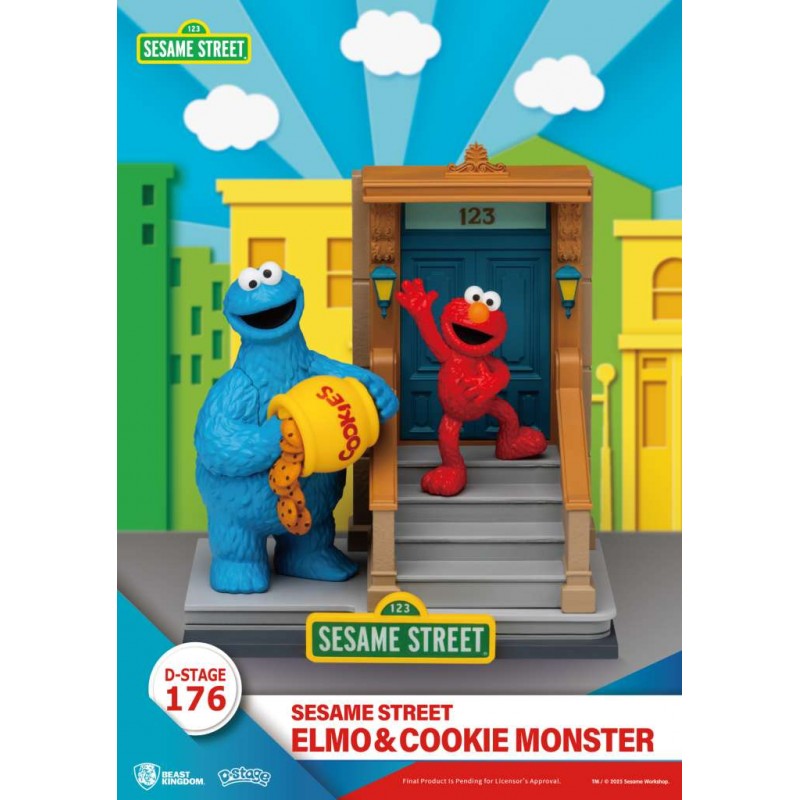 D-STAGE SESAME STREET ELMO & COOKIE MONSTER STATUA FIGURE DIORAMA BEAST KINGDOM