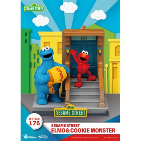 D-STAGE SESAME STREET ELMO & COOKIE MONSTER STATUA FIGURE DIORAMA