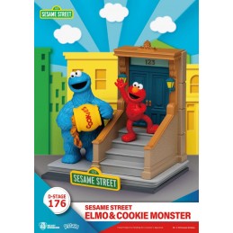 BEAST KINGDOM D-STAGE 176 SESAME STREET ELMO & COOKIE MONSTER STATUE FIGURE DIORAMA